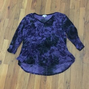 Tie Dye Velvet Patterned Top